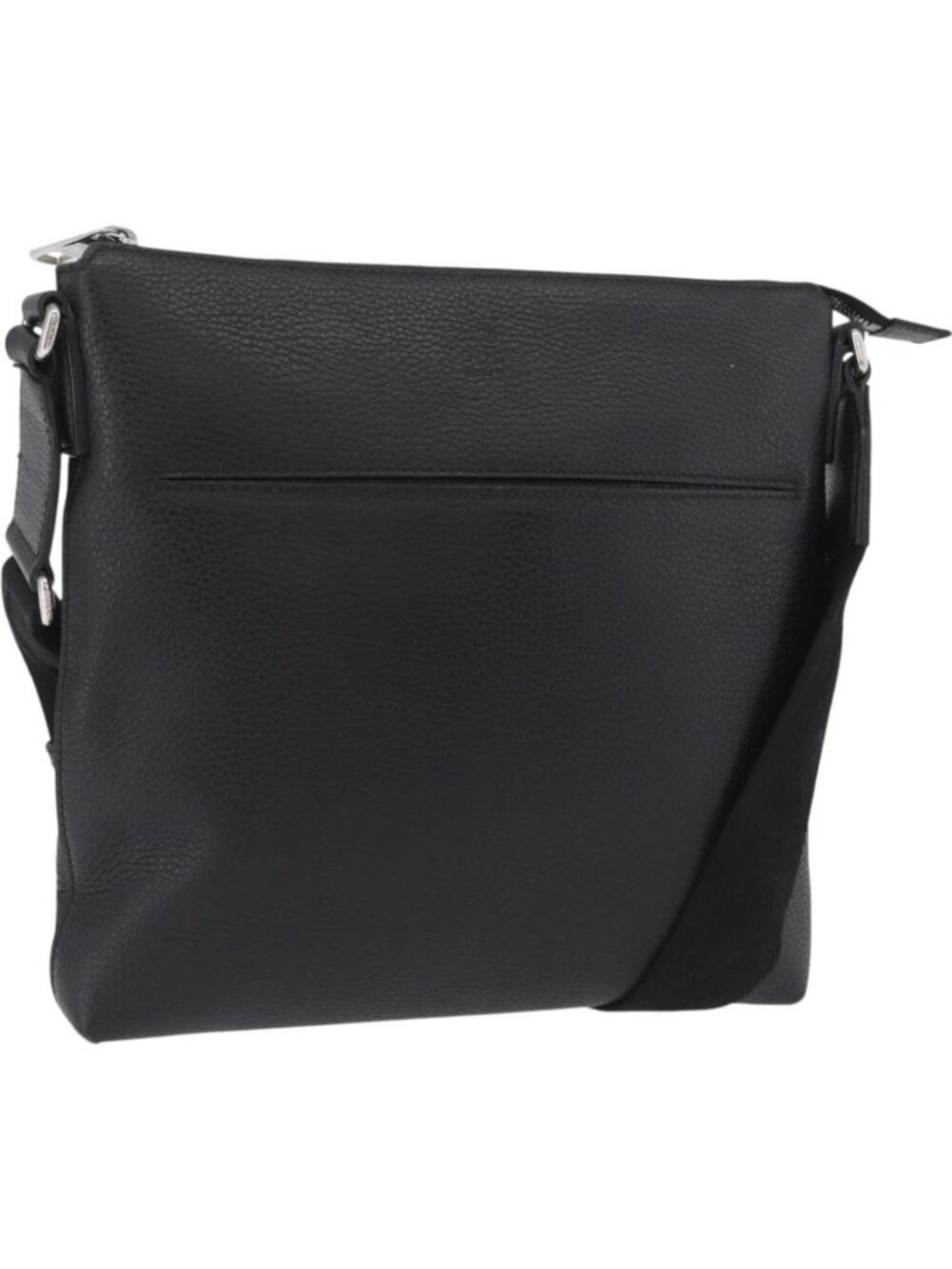 GUCCI Shoulder Bag Leather Black Silver 394915